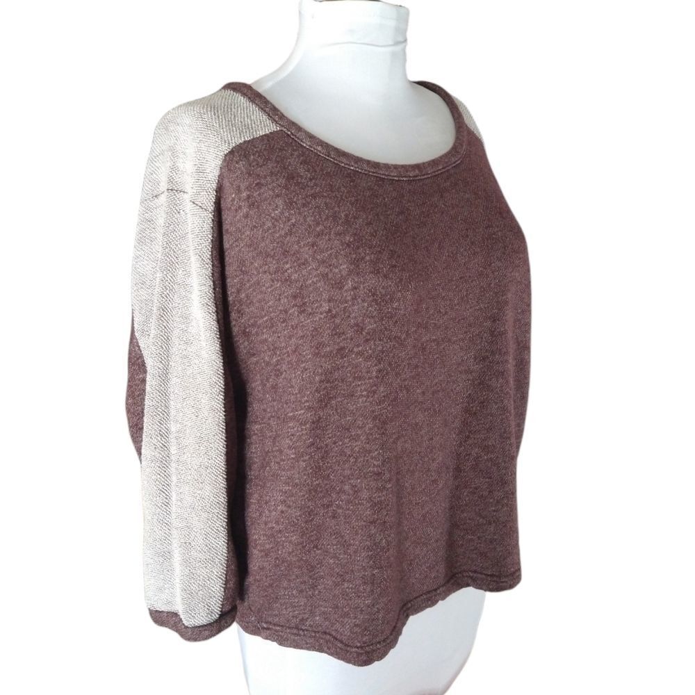 Old Navy Purple & White Raglan Long Sleeve Knit Top Shirt